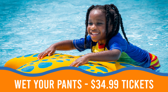 Wet Your Pants Week $34.99 tickets at Splashway Waterpark near Houston Austin San Antonio and Katy Texas